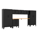 Armadillo Tough Black 7-Piece Garage Cabinet Set with Levelers and Casters-AR7PC17B-Garage Giant
