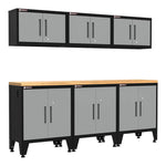 Armadillo Tough Grey 7-Piece Garage Cabinet Combo with Levelers-AR7PC91G-Garage Giant