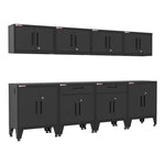 Armadillo Tough Black 8-Piece Garage Cabinet Configuration with Levelers-AR8PC83B-Garage Giant