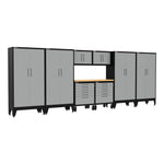 Armadillo Tough Grey 9-Piece Garage Cabinet Set with Levelers and Casters-AR9PC52G-Garage Giant