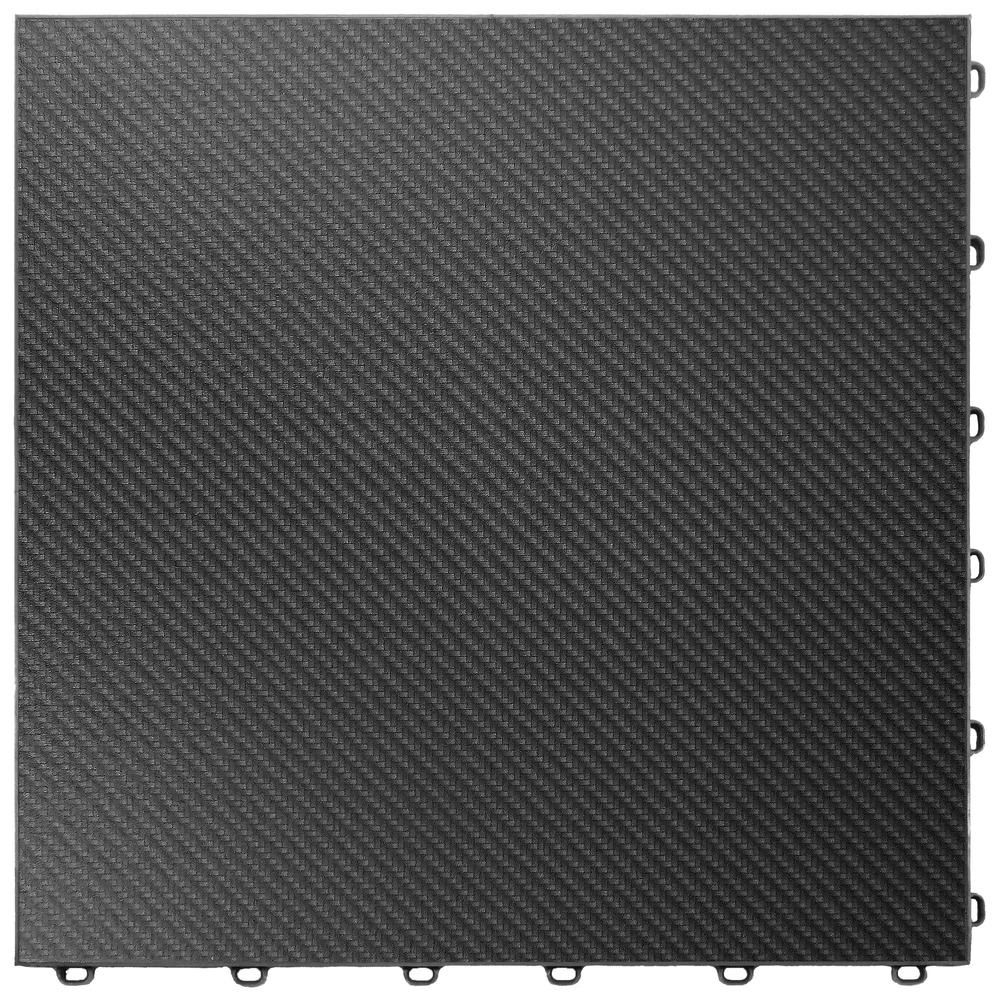 Swisstrax Black Carbon Fiber Vinyltrax Pro Garage Floor Tile (10 Pack)-505.105.800-Garage Giant