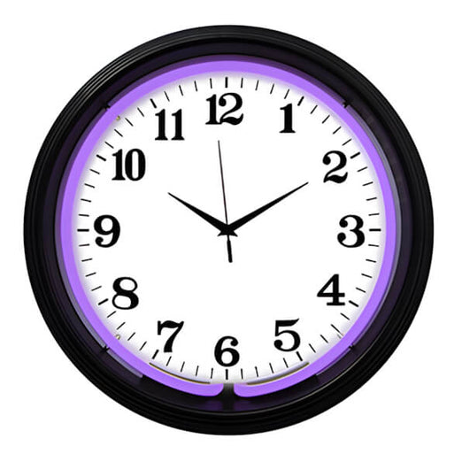 Neonetics 15-Inch Standard Purple Neon Clock | 8BANDP | Garage Giant