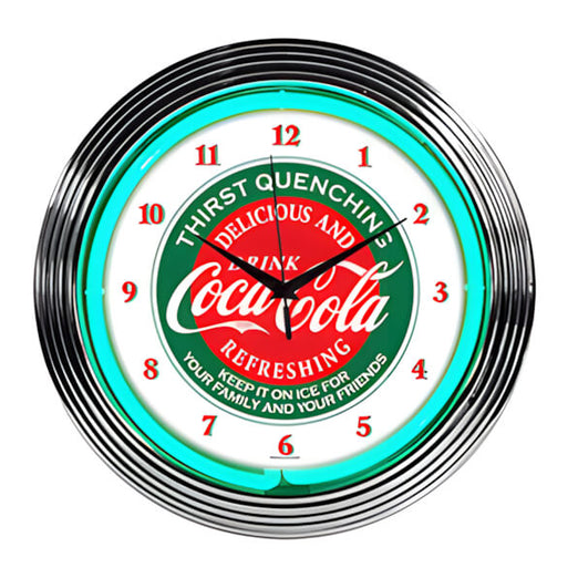 Neonetics 15-Inch Coca-Cola Evergreen Neon Clock-8CCGRN-Garage Giant