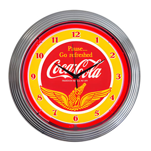 Neonetics 15-Inch Coca-Cola Wings Neon Clock-8CCWNG-Garage Giant