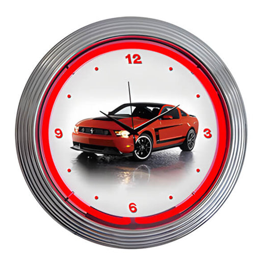 Neonetics 15-Inch Ford Mustang Boss 302 Neon Clock-8FBOSS-Garage Giant
