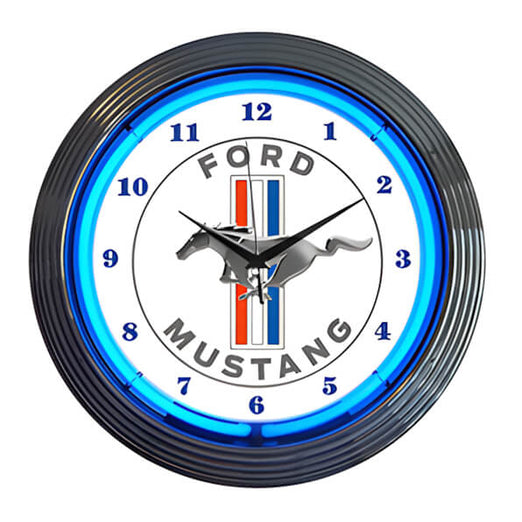 Neonetics 15-Inch Ford Mustang Neon Clock-8MUST1-Garage Giant