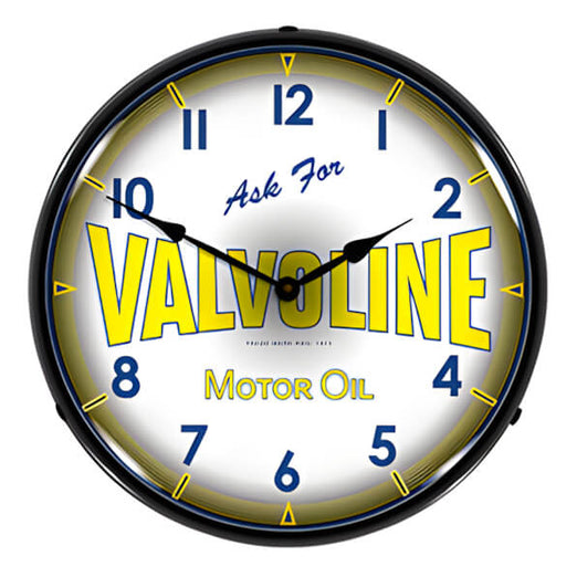 Collectable Sign and Clock Valvoline Motor Oil Backlit Wall Clock | 1009262 | Garage Giant