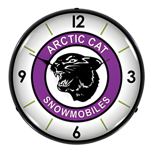 Collectable Sign and Clock Arctic Cat Snowmobiles Backlit Wall Clock | 710008 | Garage Giant