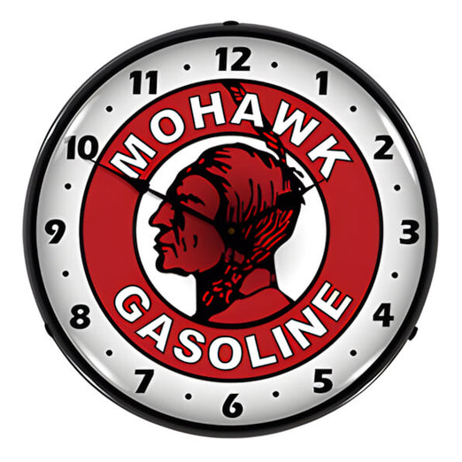Collectable Sign and Clock Mohawk Gasoline Backlit Wall Clock | 908222 | Garage Giant