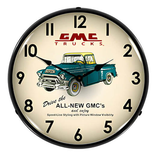 Collectable Sign and Clock GMC Trucks 1956 Backlit Wall Clock | GM1001234 | Garage Giant