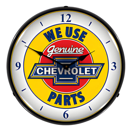 Collectable Sign and Clock Genuine Chevrolet Parts Backlit Wall Clock | GM711170 | Garage Giant