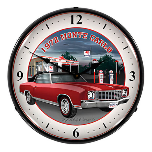 Collectable Sign and Clock 1972 Monte Carlo Backlit Wall Clock | GMRE1005248 | Garage Giant