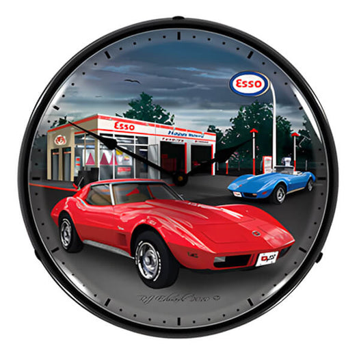 Collectable Sign and Clock 1974 Corvette Backlit Wall Clock | GMRE1006253 | Garage Giant