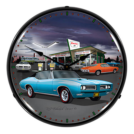Collectable Sign and Clock 1968 GTO Backlit Wall Clock | GMRE1009269 | Garage Giant