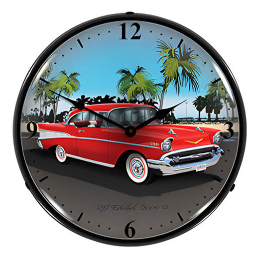 Collectable Sign and Clock 1957 Chevy Backlit Wall Clock-GMRE903198-Garage Giant
