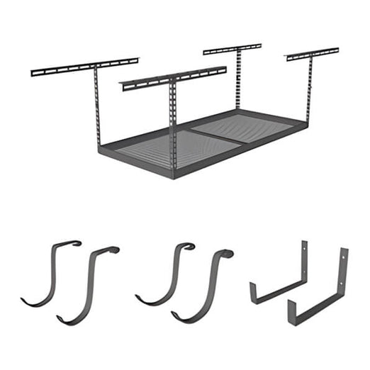 MonsterRax 4 x 6 Overhead Storage 18-33-Inch Drop Combo (Includes 2 Racks and 18 Hooks)-MR-4x6-H Pack 18 Combo-Garage Giant