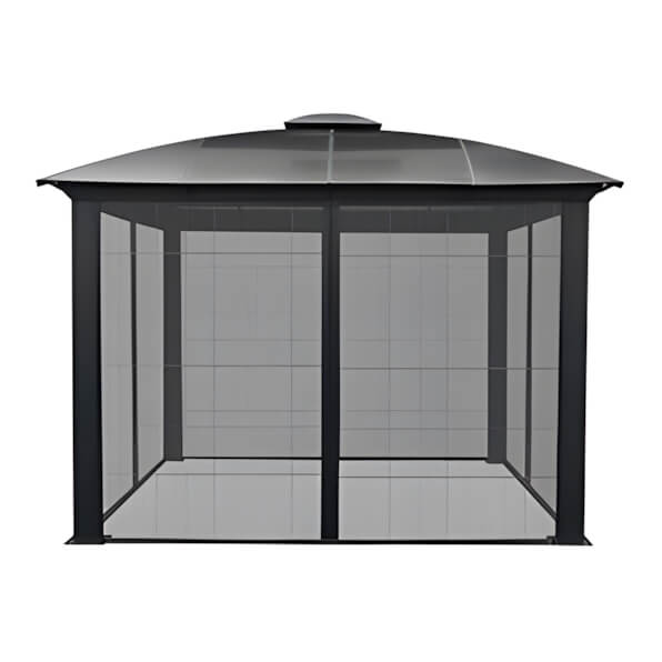 Paragon Outdoor 11 x 11 ft. Siena Hard-Top Dome Gazebo with Sliding Screen-GZ3DS-Garage Giant