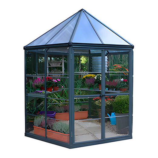 Palram-Canopia Oasis 8' x 7' Hexagonal Greenhouse | HG6000 | Garage Giant
