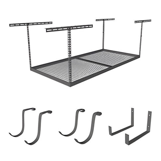 MonsterRax 4 x 8 Overhead Storage 24-45-Inch Drop Combo (Includes 2 Racks and 18 Hooks)-MR-4x8-H Pack 24 Combo-Garage Giant