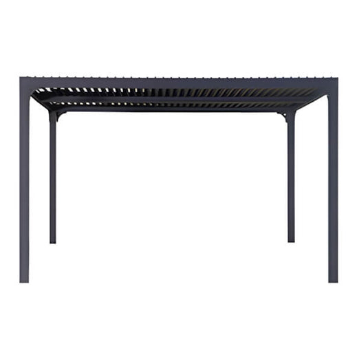 Paragon Outdoor Novara 10 x 12 ft. Grey Pergola with Louvered Canopy-PR5-12LVGRY-Garage Giant