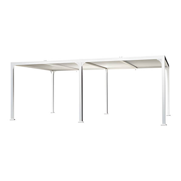 Paragon Outdoor 12 x 20 ft. Novara Louvered Pergola (White)-PRH4-1220WT-Garage Giant