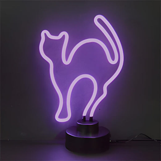 Neonetics Purple Cat Neon Sculpture-4CATMM-Garage Giant