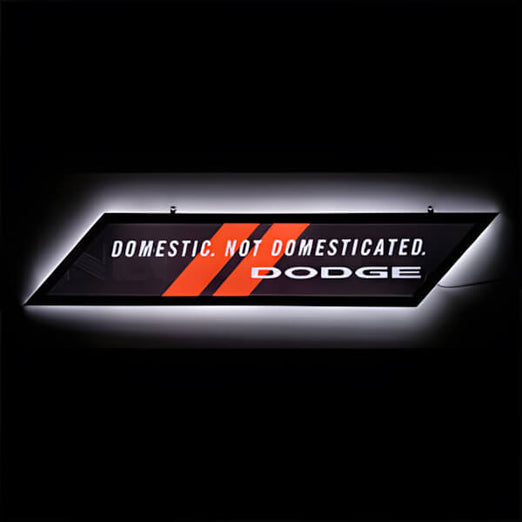 Neonetics Dodge Domestic Not Domesticated Slim Line LED Sign-7LEDDG-Garage Giant
