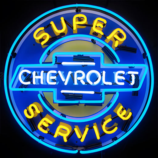 Neonetics Super Chevrolet Service 24-Inch Neon Sign-5CHEVYB-Garage Giant