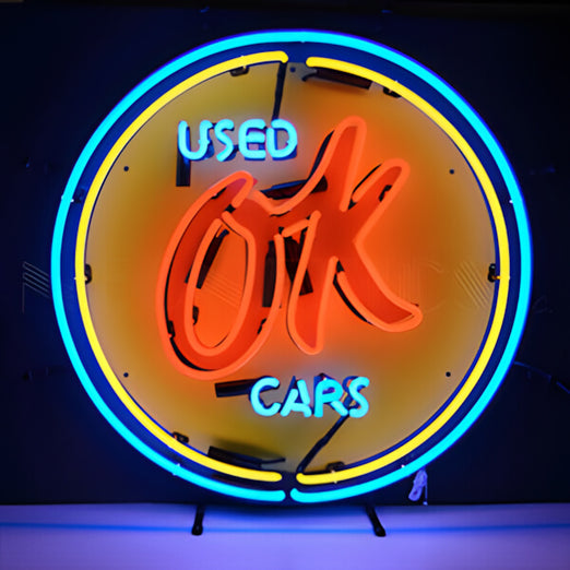 Neonetics OK Used Cars 25-Inch Neon Sign-5CHVOK-Garage Giant