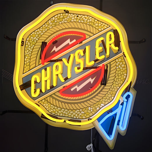 Neonetics Chrysler Badge 21-Inch Neon Sign-5CRYBK-Garage Giant