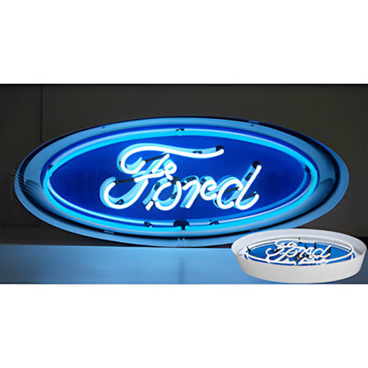 Neonetics 30-Inch Ford Oval Neon Sign In Steel Can-5FOVCN-Garage Giant