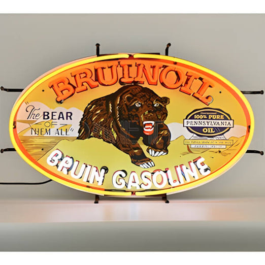 Neonetics Bruinoil Bruin Gasoline 30-Inch Neon Sign-5GSBRN-Garage Giant
