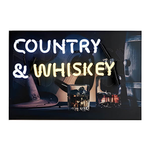 Neonetics Country and Whiskey 18-Inch Neon Sign-5JRCAW-Garage Giant