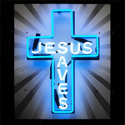 Neonetics Jesus Saves 20-Inch Neon Sign-5JSAVES-Garage Giant