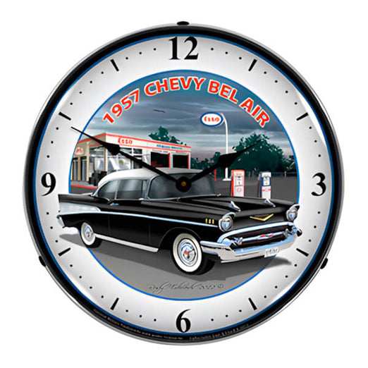 Collectable Sign and Clock 1957 Chevy Bel Air Backlit Wall Clock-GMRE1205363-Garage Giant