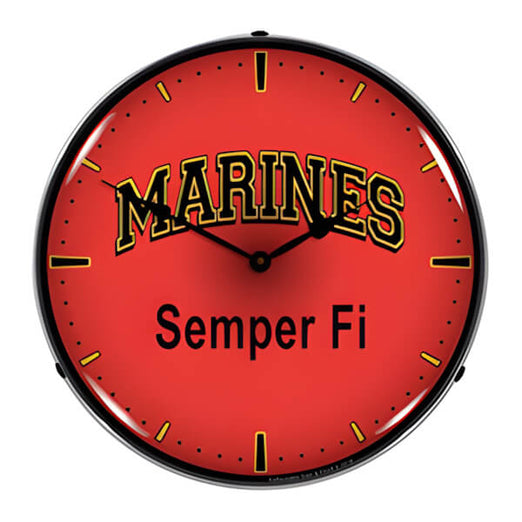 Collectable Sign and Clock Marines Semper Fi Backlit Wall Clock-1306456-Garage Giant