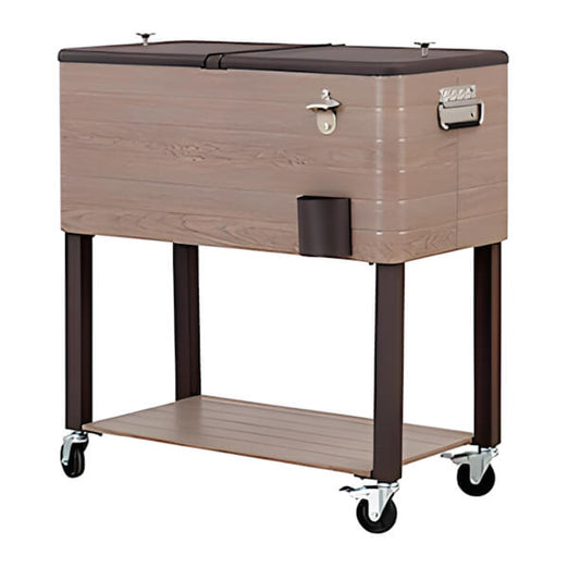 Sunjoy Group 80-Quart Rolling Ice Chest Cooler Cart-A601002201-Garage Giant