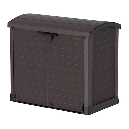 DuraMax Storeaway 1200L Arc Lid Resin Horizontal Storage Shed - Brown-86632-Garage Giant