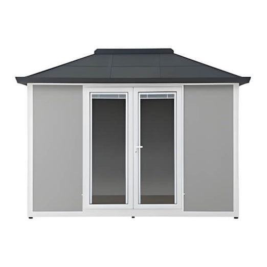 Sunjoy Group 12.6 ft. W x 10 ft. Backyard Office Multipurpose Outdoor Shed | A108000702 | Garage Giant