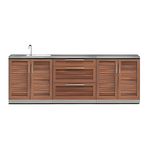 NewAge Outdoor Kitchens Grove 4-Piece Outdoor Kitchen Set with Countertops-70102 + 70101 + 70103 + 65802-Garage Giant
