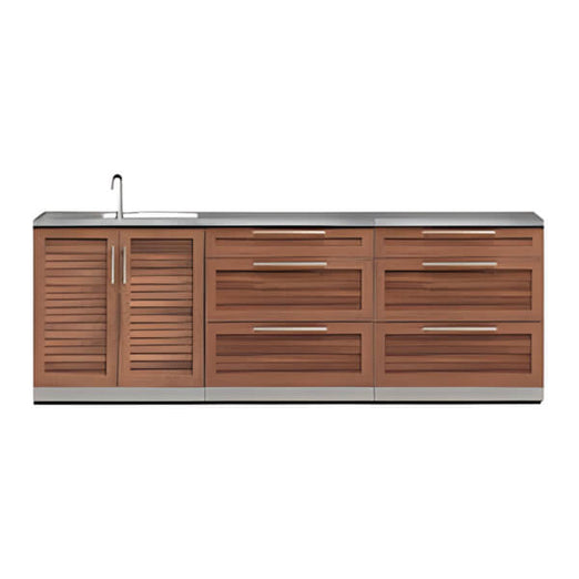 NewAge Outdoor Kitchens Grove 4-Piece Outdoor Kitchen Set with Countertops-70102 + 70103-2 + 65802-Garage Giant