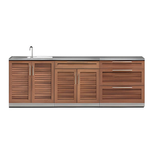 NewAge Outdoor Kitchens Grove 4-Piece Outdoor Kitchen Set with Countertops and Covers-70102 + 70103 + 70104 + 65802 + 65874 + 65881-Garage Giant