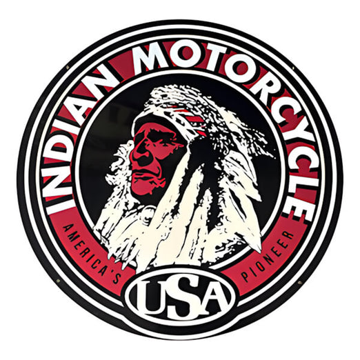 PERGL Indian Motorcycle 36-Inch Metal Sign | 36-MS-IM | Garage Giant