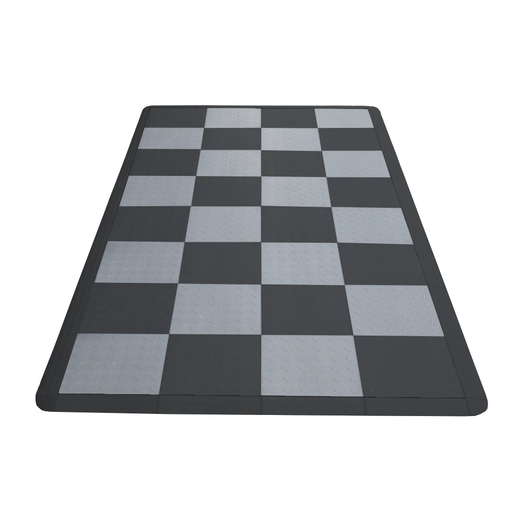 Swisstrax Motorcycle Garage Floor Mat In Diamondtrax Home Tiles - MAT-DTHS-CHKR200