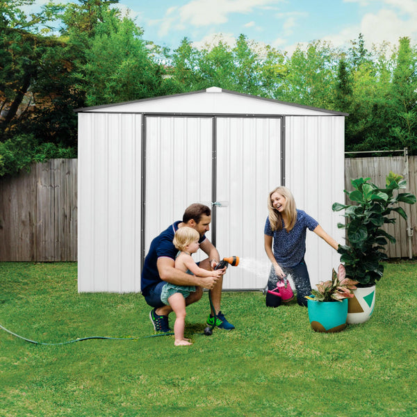 Absco Regent 10' x 12' Metal Garden Storage Shed - Surfmist