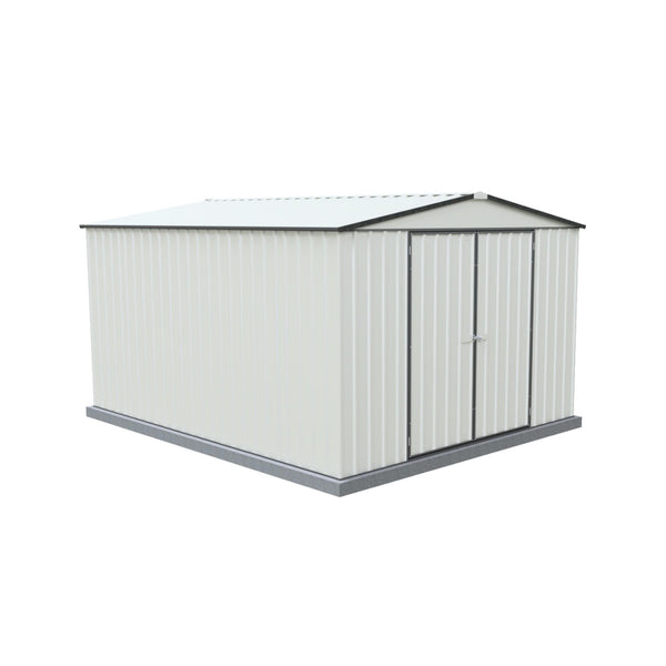 Absco Regent 10' x 12' Metal Garden Storage Shed - Surfmist