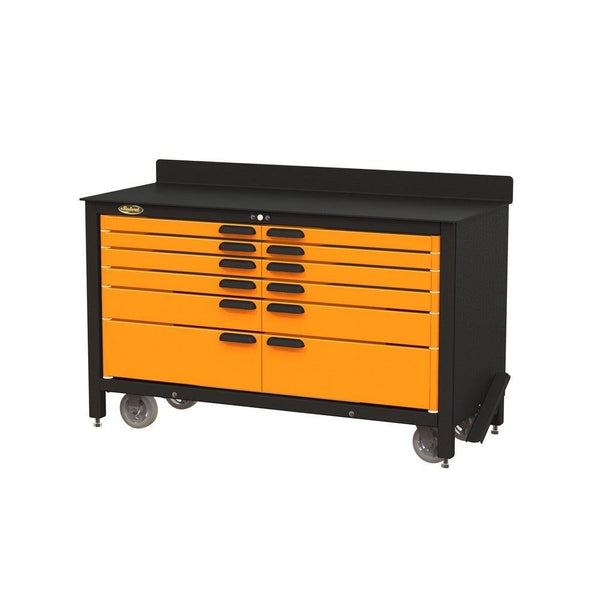 Swivel Storage Solutions Rolling Workbench With Drawers, 12Drawer, 60