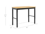Newage Products Pro 3.0 Series 48" Adjustable Workbench-55934-Black-Bamboo Worktop-Garage Giant