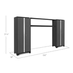 Newage Products Bold 3.0 Series Grey Multi-Use Lockers With 72" Integrated Display Shelf-50671-None-Garage Giant