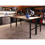 Newage Products Pro 3.0 Series 84" Adjustable Workbench-55216-Black-Bamboo Worktop-Garage Giant
